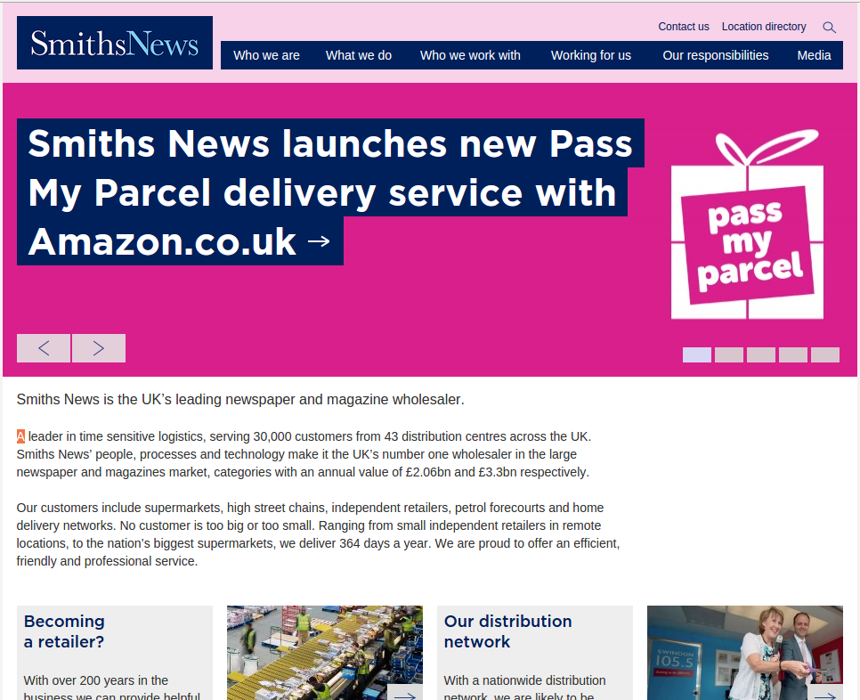 Smiths news screenshot