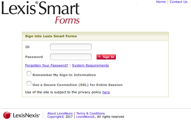 Lexis Smart forms - screenshot
